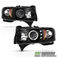 For 1999-2001 Dodge Ram 1500 Sport Black LED Halo Projector Headlights w/Adapter