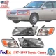 Front Headlights Assembly + Signal Light Left & Right For 1997-1999 Toyota Camry