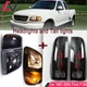 For 1997-2003 Ford F150 Black Headlights+Pair Tail lights Rear Brake Signal