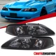 Fit Ford 94-98 Mustang Glossy Black 1PC Style Headlight & Corner Signal Lamp