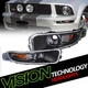 Black Amber Front Turn Signal Parking Bumper Lights Jy For 05-09 Ford Mustang