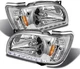 Fits 01-04 Toyota Tacoma Replacement Chrome LED Headlights Corner Lamps L+R