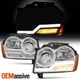 For 2005-2007 Jeep Grand Cherokee Headlights w/Led Light Bar Left + Right Lamps