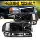 KAC Headlight  Assembly For 2001-2006 GMC Sierra 1500 HD 2500 HD 3500 Smoke Lens