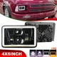 For Chevy S10 Blazer 1994-1997 4x6"inch LED Headlight Hi-Lo Sealed Beam Halo DRL