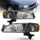 Black Headlights & Corner Signal Light Set For Toyota For Corolla 1998-2000