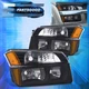 For 02-06 Chevy Avalanche Body Cladding Headlights + Bumper Signal Lamps Black