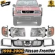 New Front Bumper Grille + Headlights +Corner Lamps For 1998-2000 Nissan Frontier
