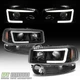 Black 2001-2006 GMC Sierra Yukon Denali LED Tube Headlights+Bumper Signal Lamps
