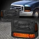 [LED TURN SIGNAL] FOR 99-04 FORD F250 F350 SUPER DUTY HEADLGIHTS SMOKED/AMBER