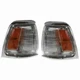 For 1989-1991 Toyota Pickup Front Signal Cornering Lights PAIR 2WD w/ Chrome