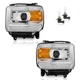 Pair Headlights Assembly For 2014-2019 GMC Sierra 1500 2500HD 3500HD with bulbs