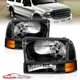 1999-2004 F250/F350/F450/F550 SuperDuty/00-04 Ford Excursion Black Headlights
