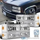 Fits 88-93 C10 C/K Suburban Yukon Blazer Headlights+Bumper Corner Lamp Chrome