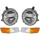 Headlight Head Lamps and Corner Lights Kit For 2007-2017 Jeep Patriot RH and LH