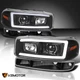 Fits 1999-2006 GMC Sierra Yukon Black LED Tube Projector Headlights+Bumper Lamps