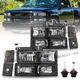 For 94-98 Chevy Silverado Tahoe Suburban Bumper+Headlights+Signal Corner Lights
