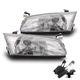 For 97 98 99 Toyota Camry CE LE XLE Headlights Headlamps Chrome w/50W 6000K HID
