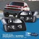 For 02-06 Chevy Avalanche Body Cladding Headlights + Bumper Signal Lamps Black
