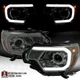 Fit 2012-2015 Toyota Tacoma Smoke LED Tube Projector Headlights Headlamps Pair