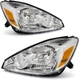 Chrome Housing Amber Reflector Headlight Pair Set for 2004-2005 Toyota Sienna