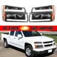For 2004-2012 Chevy Colorado GMC Canyon LED DRL Black Headlights Lamps LH+RH DOT For 2004-2012 Chevy Colorado GMC Canyon LED DRL Black Headlights Lamps LH+RH DOT