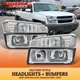Chrome Clear Headlamps Assembly + Bumper Corner Light For 02-06 Chevy Avalanche