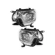 Headlight Assembly Fits 12-15 Toyota Tacoma Halogen Chrome Amber Reflector Set