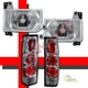 Chrome Headlights & Tail Lights For 88-89 Nissan D21 Hardbody Pickup