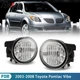 Pair 2003-2008 For Toyota Pontiac Vibe Clear Lens Bumper Fog Lights Front Lamps