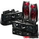 Fit 94-98 GMC Sierra C10 Yukon Smoke Headlights+Bumper Corner Lamps+Tail Lights
