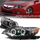 For 2009-2014 Acura TSX Matte Black DRL White LED Halo Projector Headlights HID