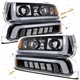 DOT Projector LED Headlights Bumper Lamp For 1999-2002 Chevy Silverado 1500 2500