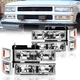 Fit For 94-99 Chevy C/K 1500 2500 3500 Pickup Chrome Headlights Assembly Amber