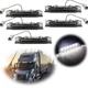 Smoked White 6 LED Cab Marker Top Signal Lights Set Of 5 for Volvo VN/VNL 2003+