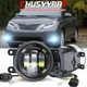 LED Front Bumper Fog Lights Driving Lamps Pair For Toyota Sienna 2011-2017