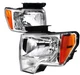 Fits 09-UP  FORD F150 Euro Headlight With Clear Lens