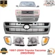 Grille Assembly + Headlights + Corner Lights For 1997-2000 Toyota Tacoma 2WD/RWD