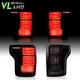 VLAND Pair For 2015-2020 Ford F150 Full LED Smoke Tail Lights Red Turn Signal