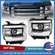 For 2014-2018 GMC Sierra 1500 2500 3500 Pair Clear LED DRL Head Lights Lamps NEW
