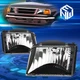 For 93-97 Ford Ranger Black Housing Crystal Lens Headlights w/o Corner Lamps