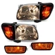 Headlights Corner Signal & Bumper Lamps w/Bulbs for 2001-2004 Toyota Tacoma