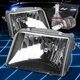 Fit 1993-1997 Ford Ranger Euro Crystal Headlight Lamp W/LED Kit Slim Style Black