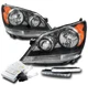 For 08-10 Honda Odyssey Black Halogen Headlight Lamp w/LED DRL Signal+Xenon HID