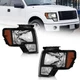 Pair Headlights Assembly Black For 2009-2014 Ford F-150 F150 Pickup Headlamps