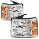 For 2007-2013 Chevy Silverado 1500 2500 HD Chrome Housing Headlights Left &Right For 2007-2013 Chevy Silverado 1500 2500 HD Chrome Housing Headlights Left &Right