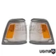 Left Right Pair Grey Park Signal Lights for 1992-1995 TOYOTA PICKUP 2WD