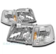 93-97 FORD RANGER TRUCK HEADLIGHT W/CORNER TURN SIGNAL LAMP CHROME 94 95 96 4PCS