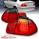 2002 2003 2004 2005 Fit BMW E46 3 Series Sedan Red Smoke FULL LED Tail Lights