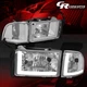 CHROME CLEAR LED DRL SIGNAL HEADLIGHT FOR 1994-2002 DODGE RAM 1500 2500 3500